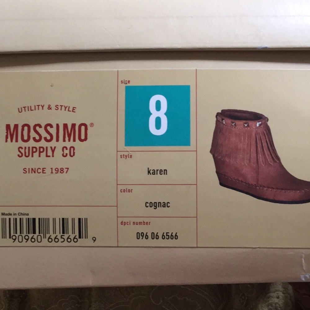 Mossimo Supply Co fringed hidden wedge bootie..Sale